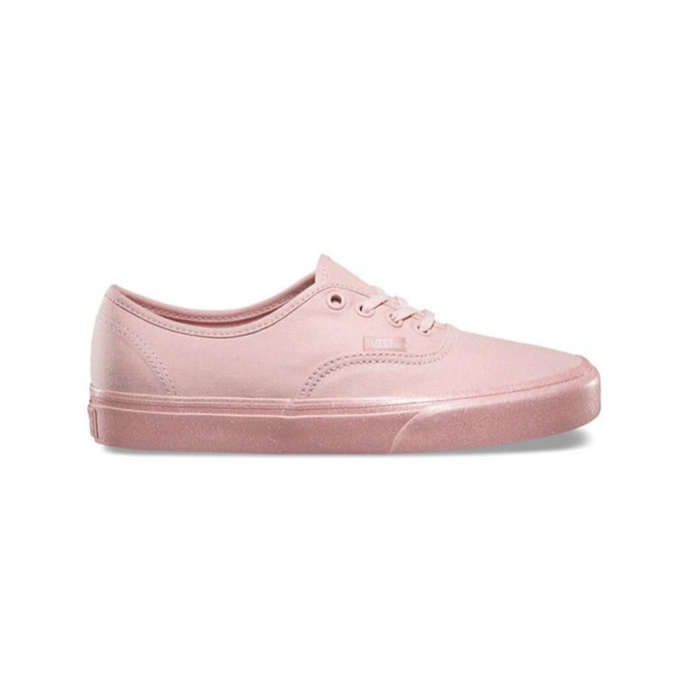 Vans Women's Monochromatic Canvas Pink Metallic Rose Gold Flatform 6.5